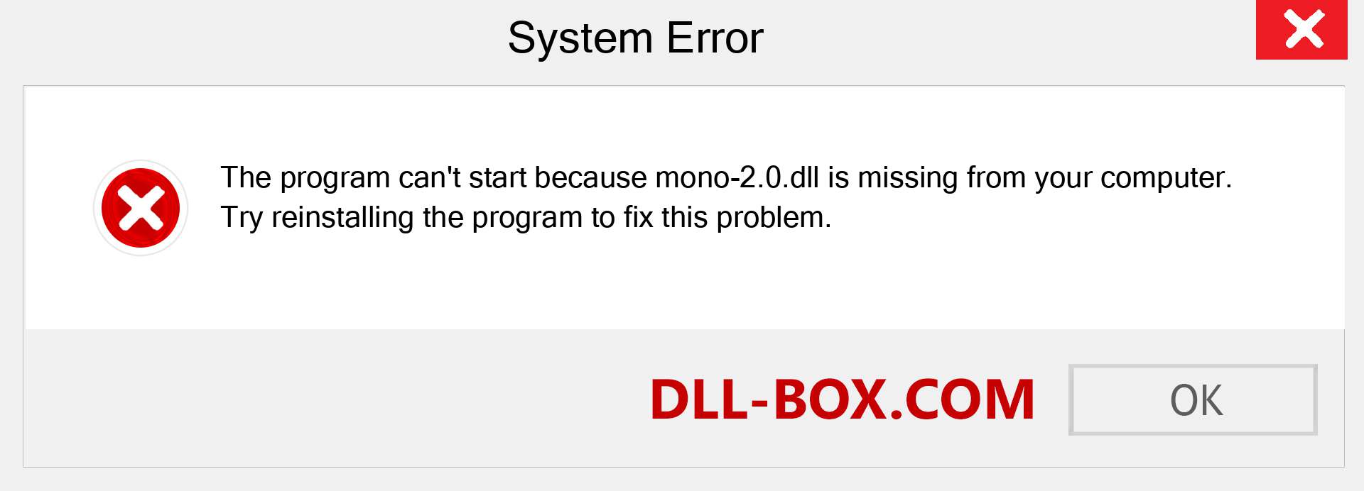  mono-2.0.dll file is missing?. Download for Windows 7, 8, 10 - Fix  mono-2.0 dll Missing Error on Windows, photos, images